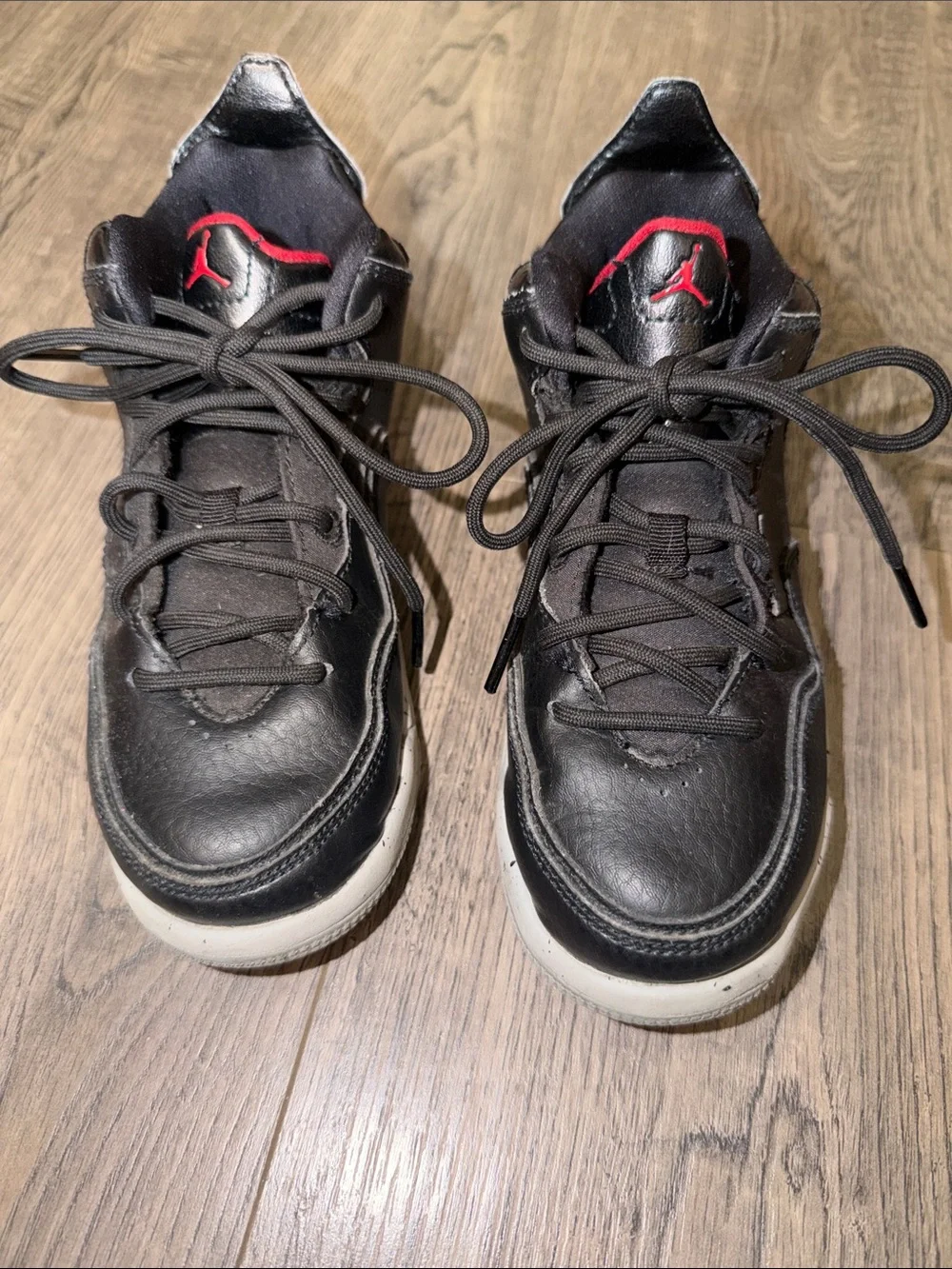 Jordan Kids Black Sneakers with Red Jumpman Accent 13 C